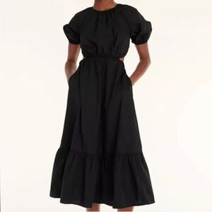 J. Crew Midi Dress Cutout 100% Cotton Pockets Whimsical Romantic Cottagecore 8
